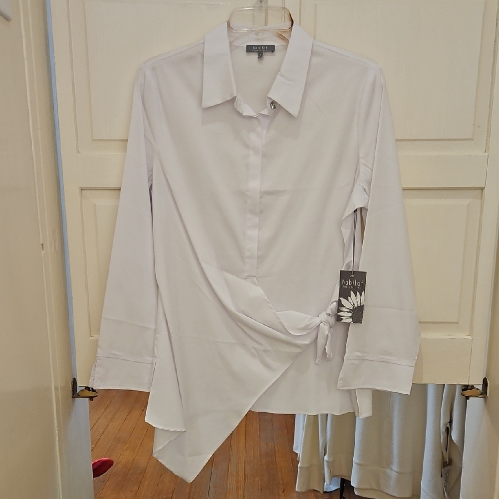 Habitat white side tie blouse